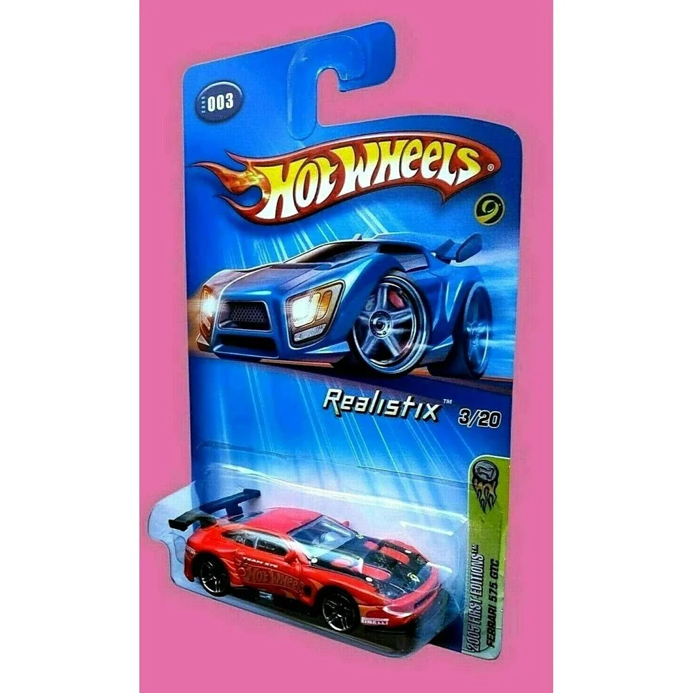 Hot Wheels FERRARI 575 GTC RED 003 2005 FIRST EDITIONS REALISTIX 3/20 1:64 G6690